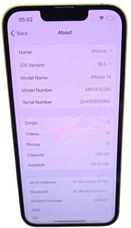 Apple iPhone 14 - 128 GB, Yellow