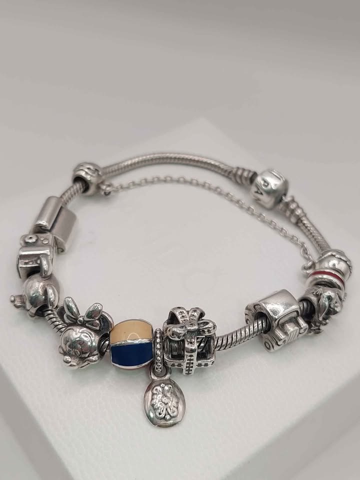 (925 ALE Hallmarked&Tested), Pandora Bracelet With 11 Charms