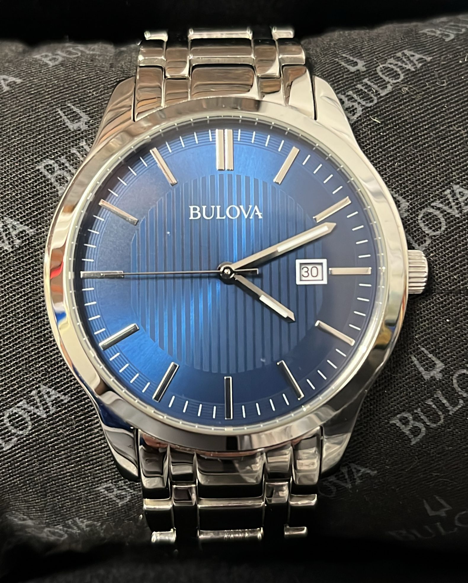 Bulova Blue Dial Stainless Steel Men's Watch