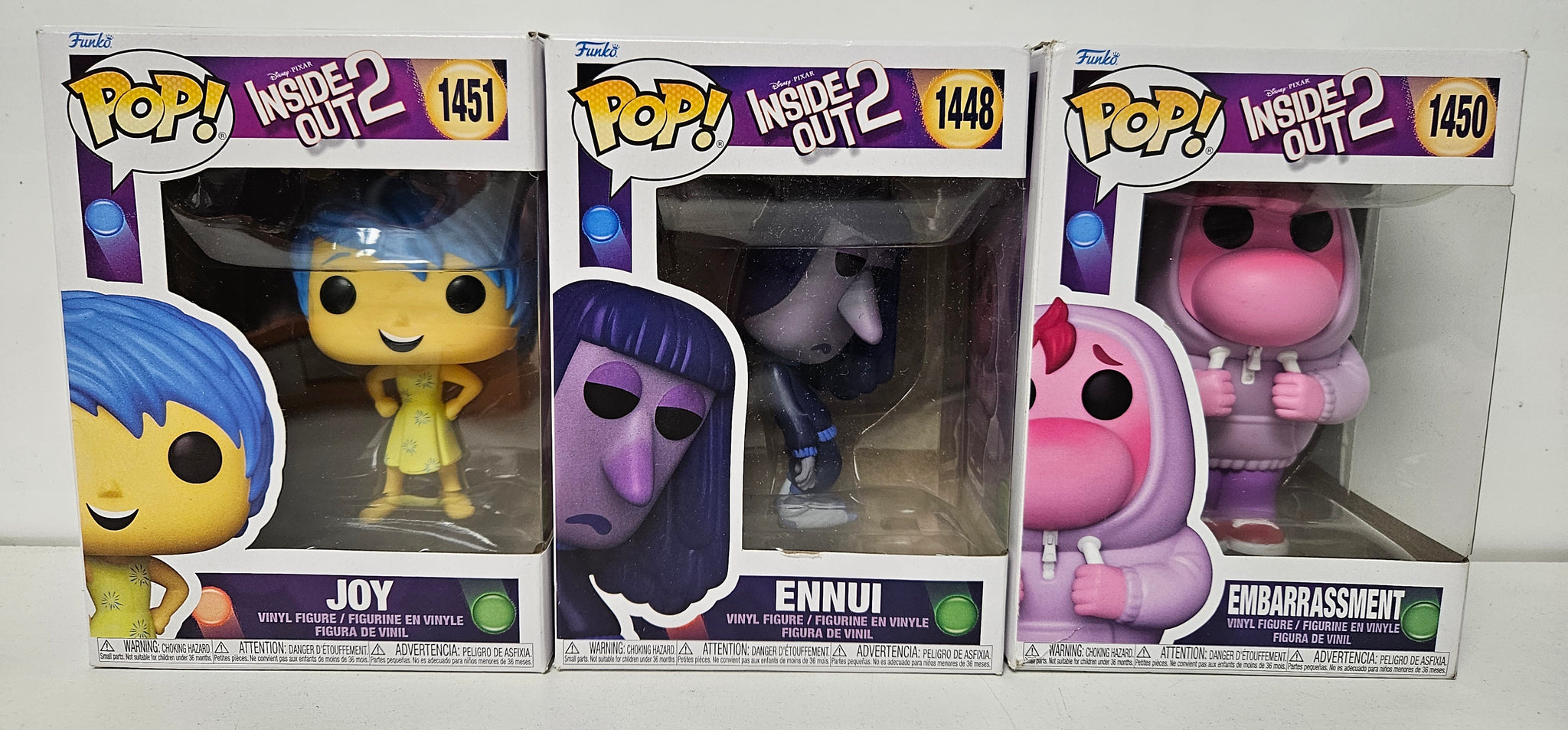 *Collection Only* Funko Pop Inside Out 2 - 3 Pack - Joy #1451 Ennui #1448 Embarrassment #1450