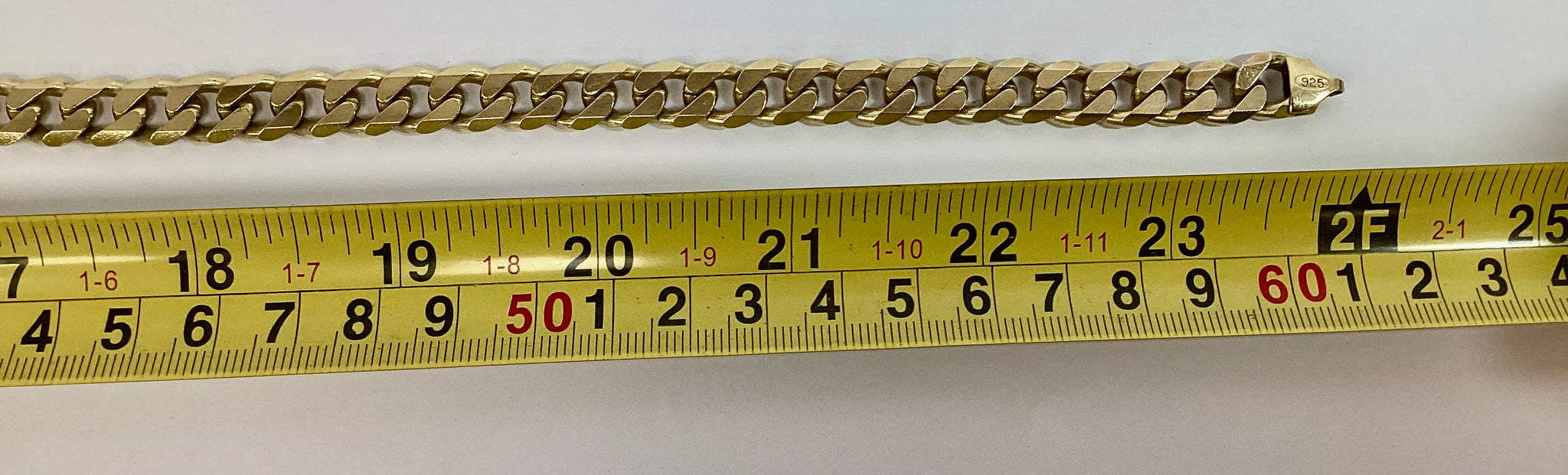 925 Silver curb chain 24" Gold coloured