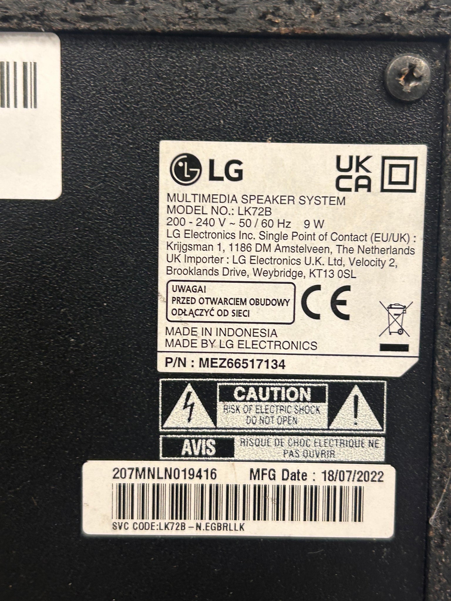 LG Lk72 40W Bluetooth Music System