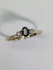 9CT Gold diamond/black stone ring