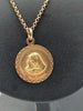 9ct Yellow Gold Belcher Chain With Virgin Mary Pendant - 22" Long - 9.98 Grams
