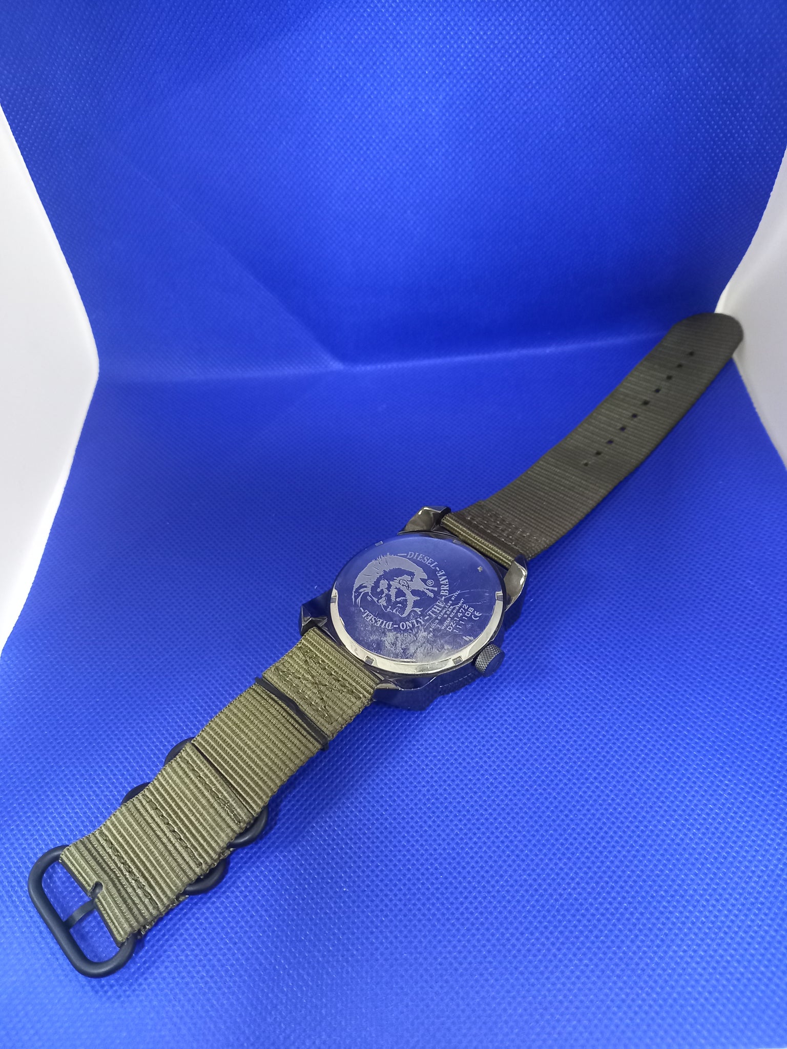 Diesel DZ-1472 Mens Watch, Boxed Green wool strap