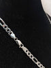 925 Sterling Silver 3-In-1 Figaro 3-in-1 Chain With Cross Pendant - 26.6 Grams - 24" Long *BRAND NEW