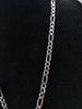 925 Sterling Silver 3-In-1 Figaro 3-in-1 Chain With Cross Pendant - 26.6 Grams - 24" Long *BRAND NEW