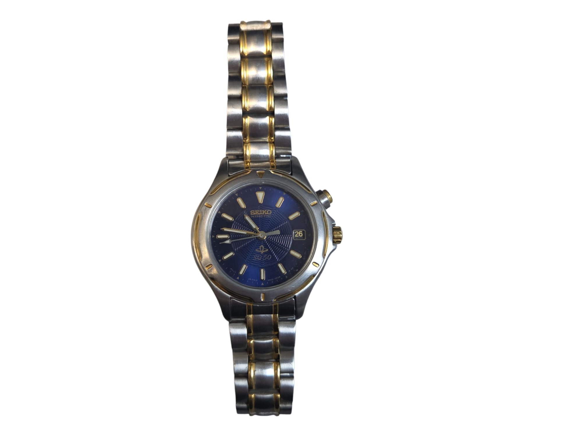 Seiko Kinetic Sq50 Womens Watch; Blue Face, Wr; 3M22-0B00