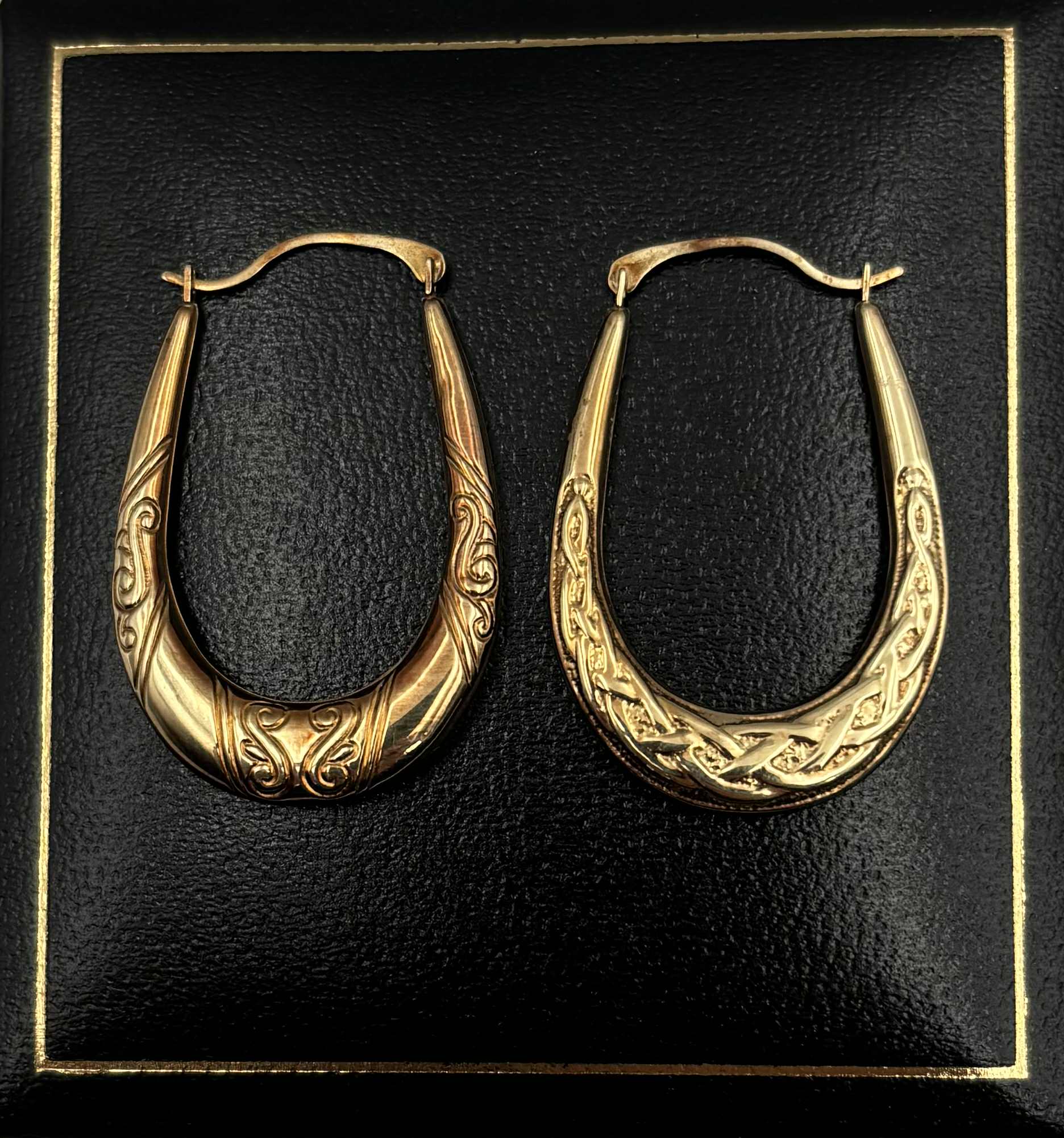 375 yellow gold earrings 1.7g boxed * tested in shop *