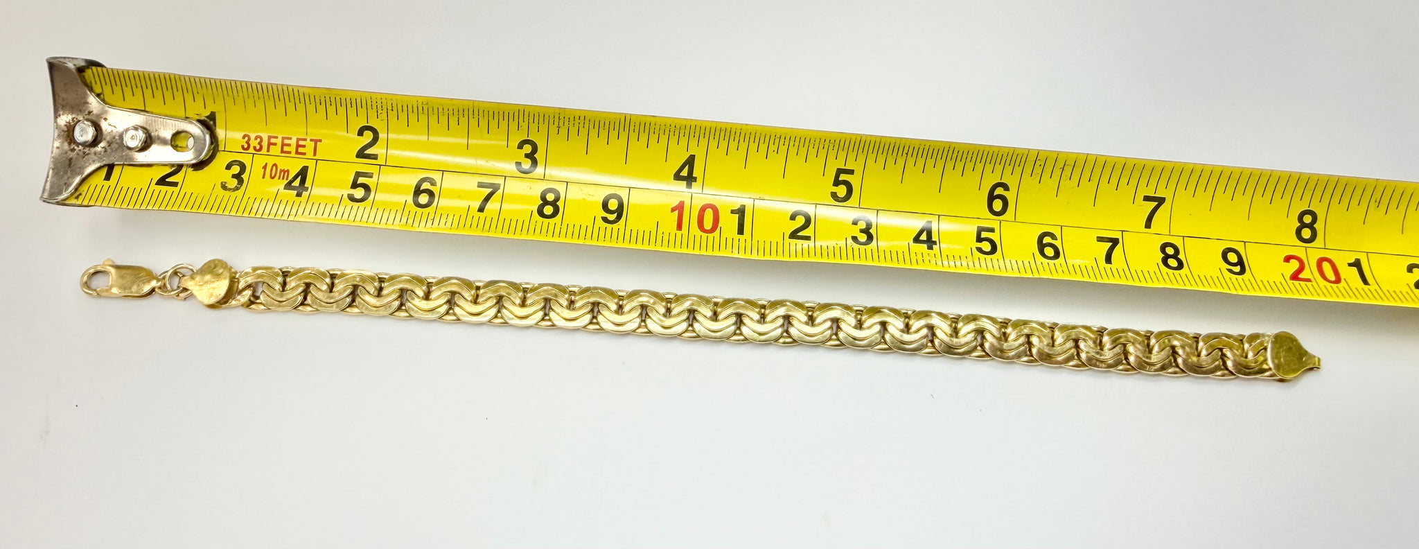 18ct gold Byzantine style bracelet 8"