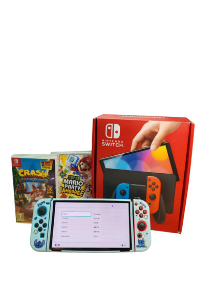 Nintendo Switch OLED - Neon + 2 Games