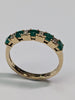 9ct gold diamond & green stone ring