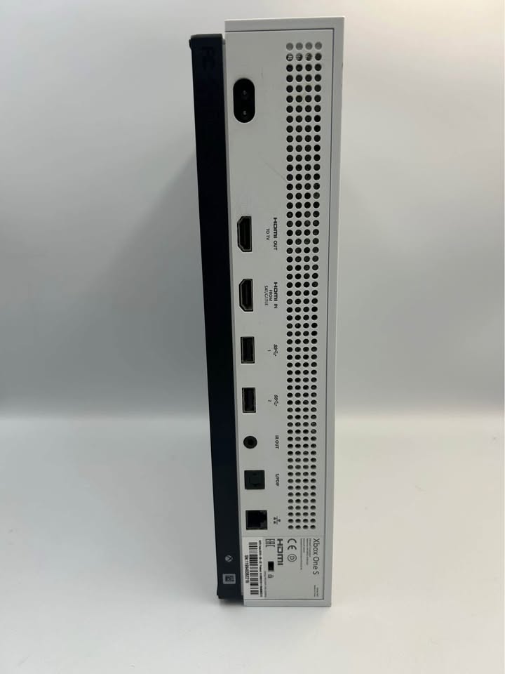 Microsoft Xbox One S Console, 1TB, White, Wireless Controller, Power Cable & HDMI, Unboxed