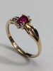 9ct gold diamond & ruby ring