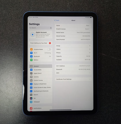 Apple iPad 2022 (10th Generation) Wi-Fi 64GB- Blue