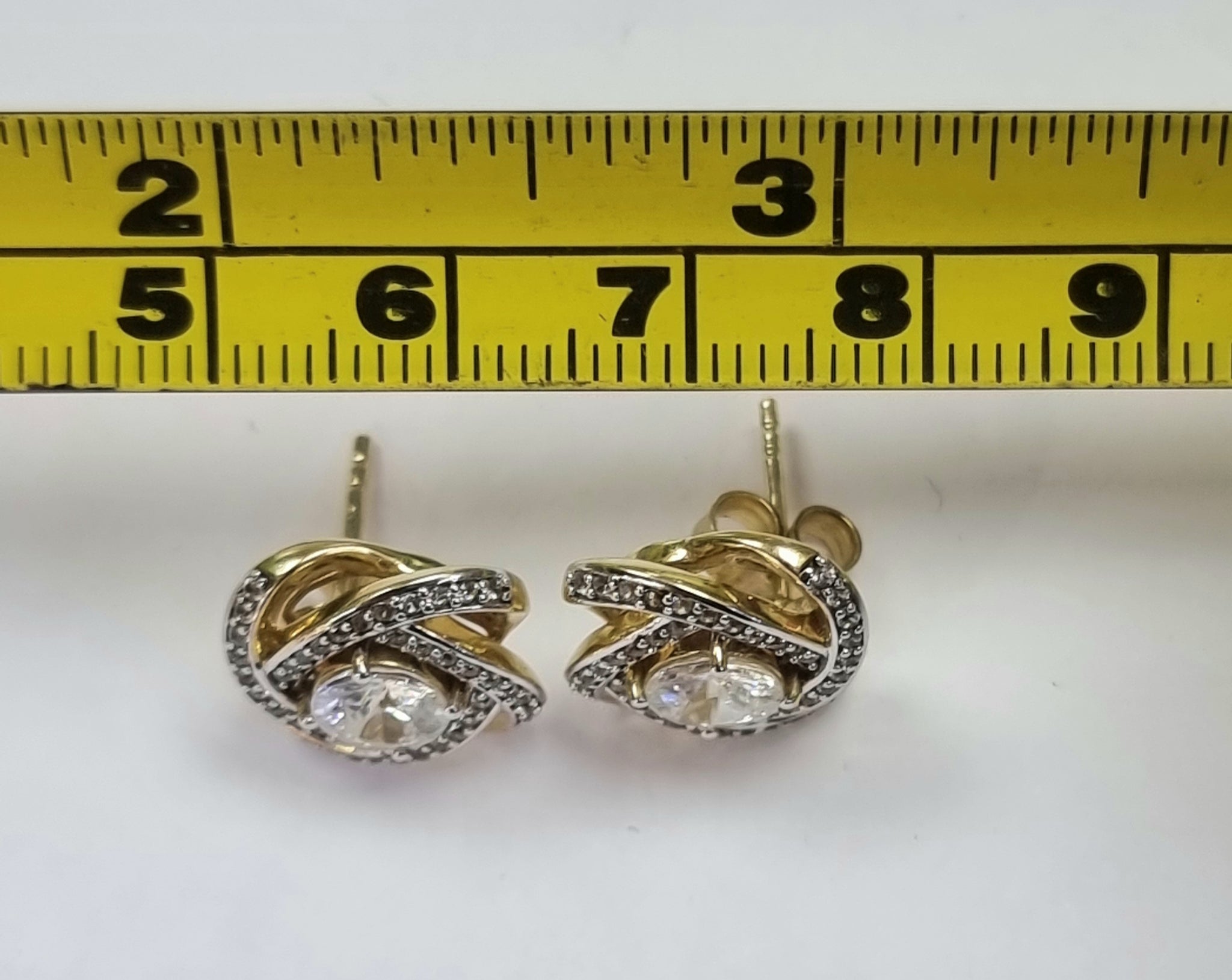 9ct Gold Cz Earrings