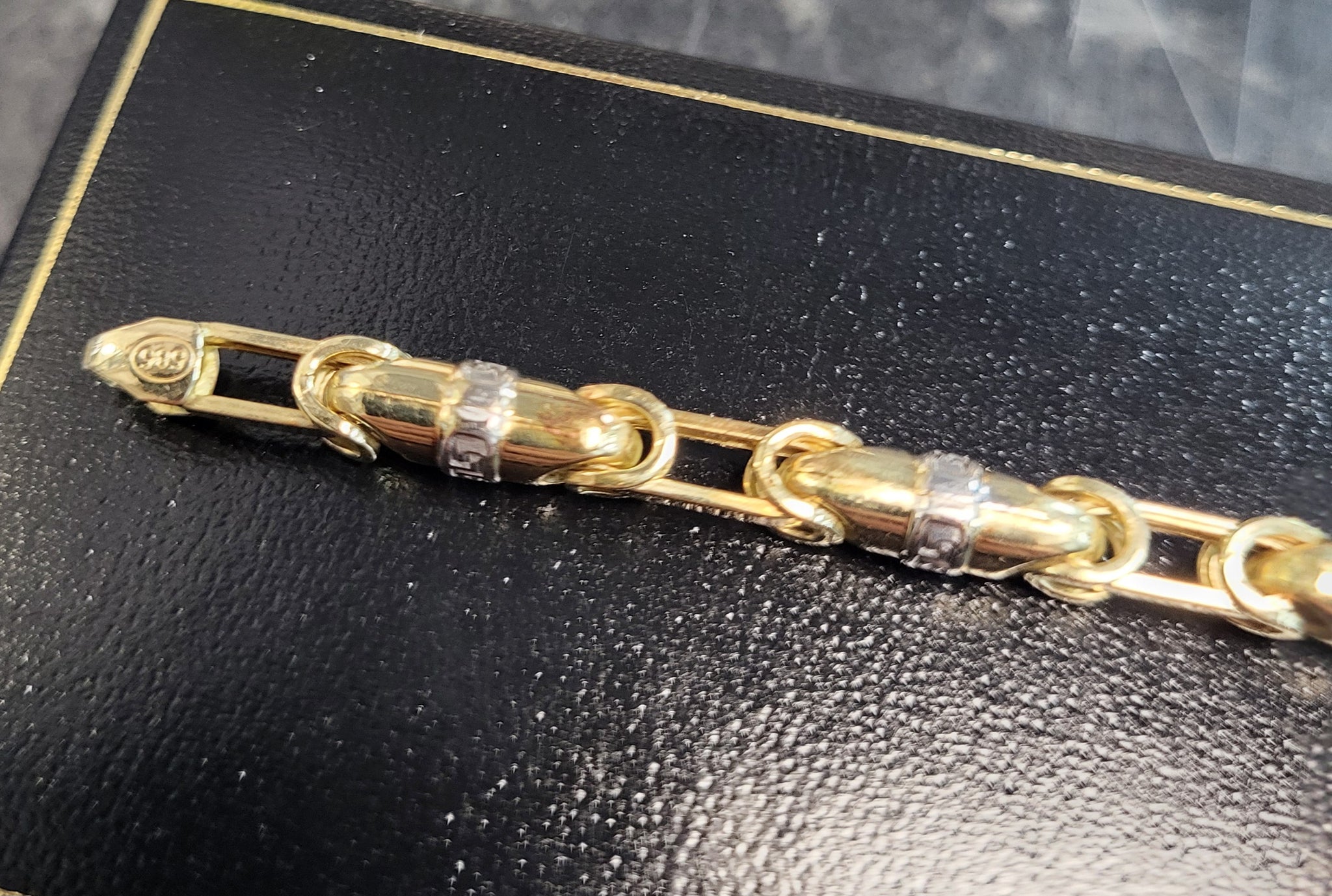 14ct Yellow Gold Byzantine Style Bracelet - 6.8G - 8"