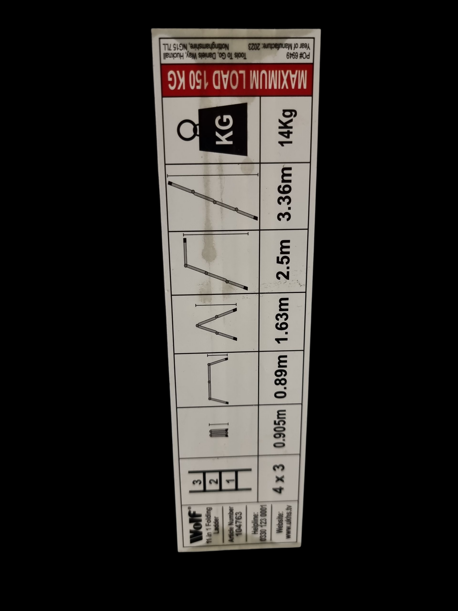 Wolf 11 in 1 Aluminium Folding Combination Ladders 14kg Maximum Load 150kg