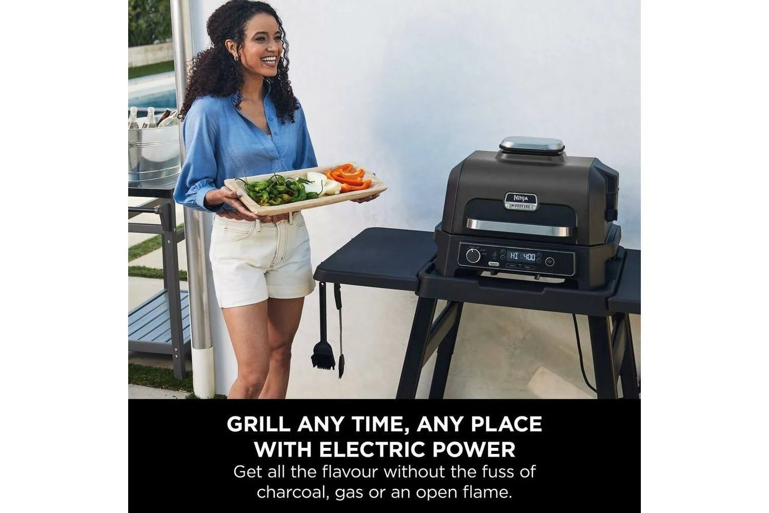 Ninja OG850UK Woodfire Pro XL Electric BBQ Grill & Smoker - Black