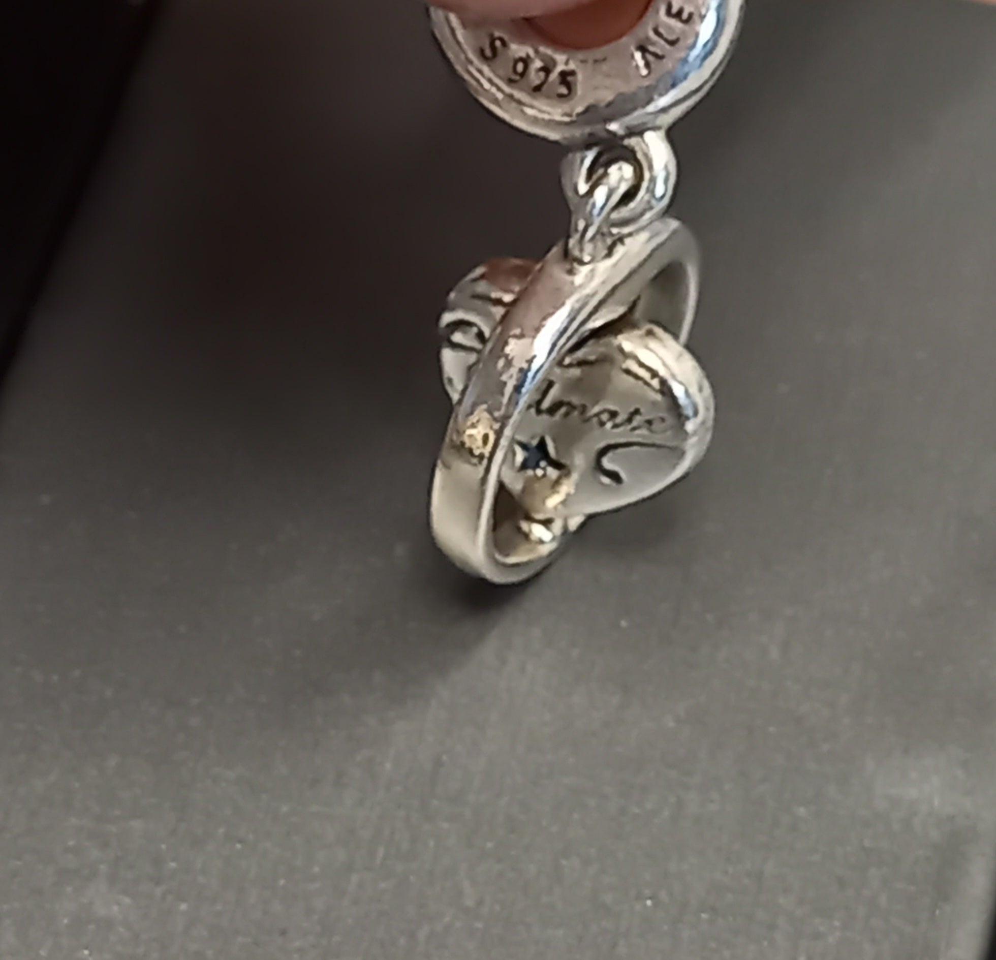 Pandora Moments Women's Sterling Silver Spinning Forever & Always Soulmate Dangle Charm