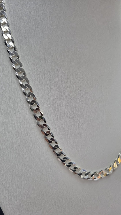 SILVER CURB CHAIN 22