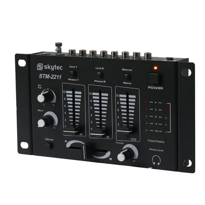 Skytec DJ Mixers STM-2211 3-Channel Mixer Black