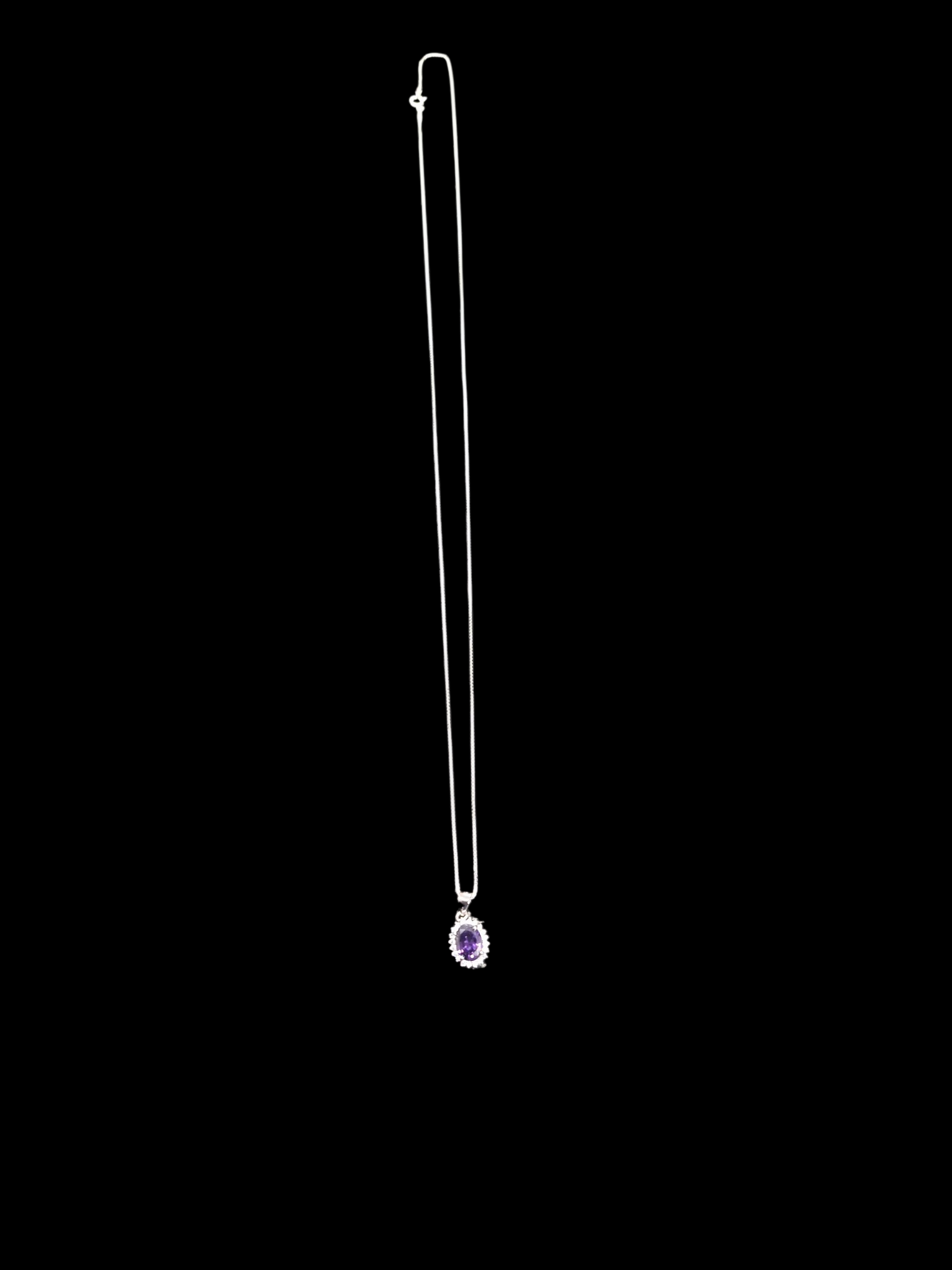 NEW OTHER SILVER CHAIN WITH PURPLE STONE CZ ,925, WEIGHT 4.21 , LENGHT 24"