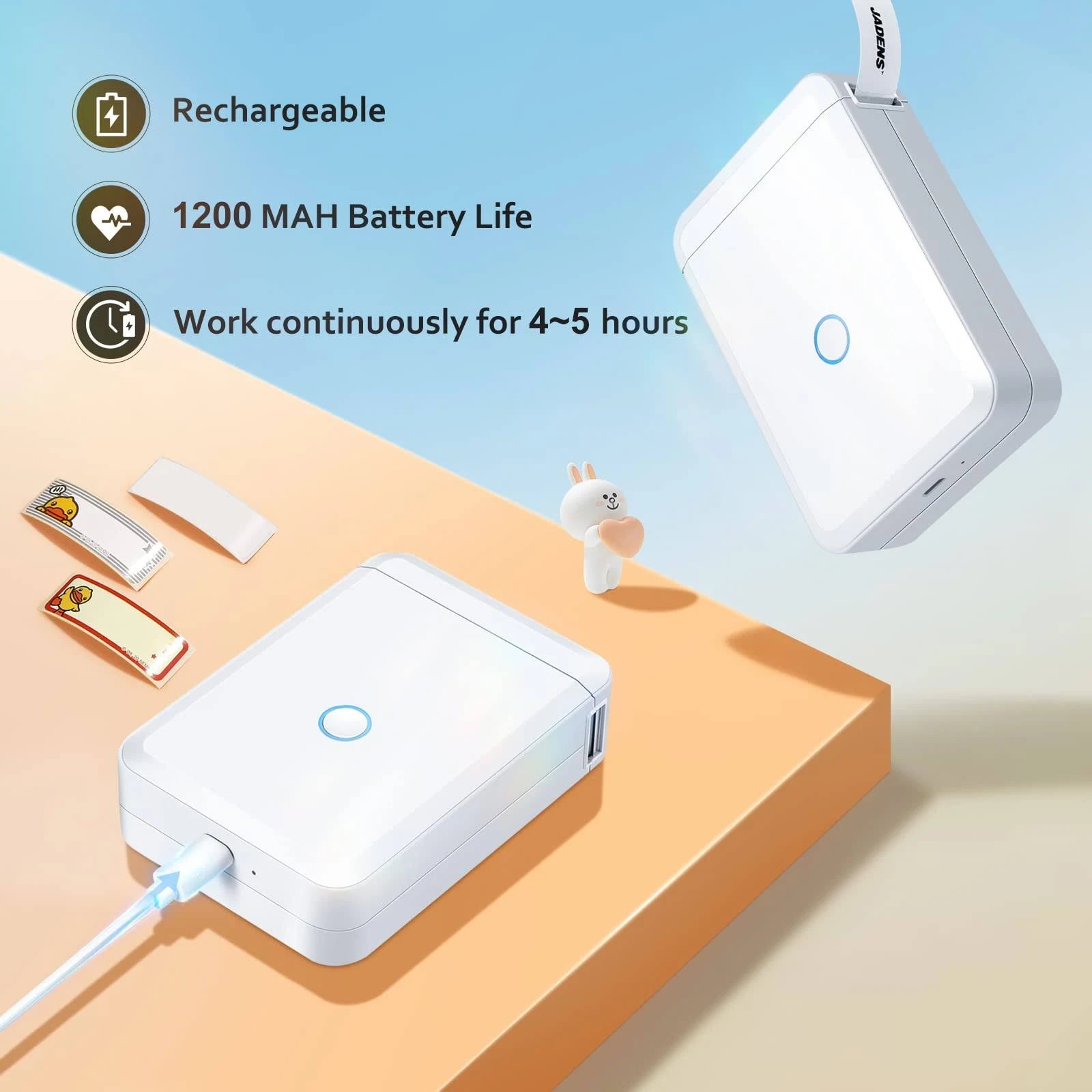 Label Maker Machine With Tape, D110 Portable Bluetooth Label Printer
