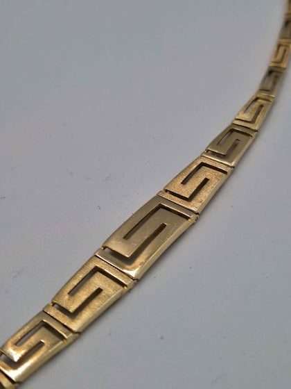 14ct Yellow Gold Greek Key Bracelet - 7.5