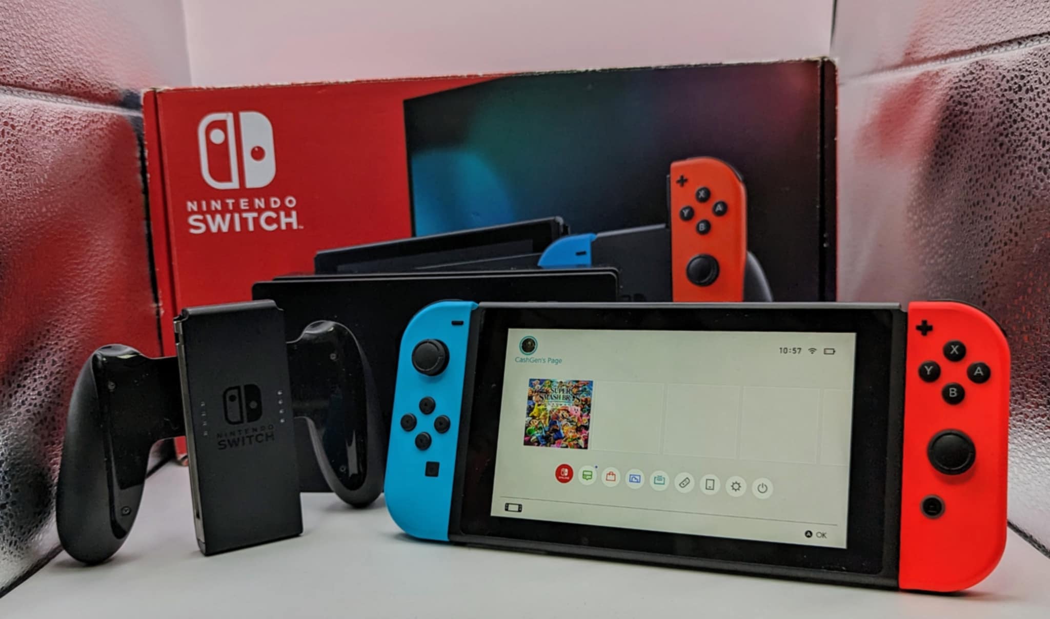 Switch Console, 32GB HAC-001-01 + Neon Red/Blue Joy-Con, Boxed