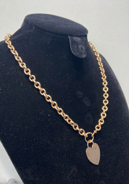 9ct Rose Gold Heart Necklace 21.3g 18