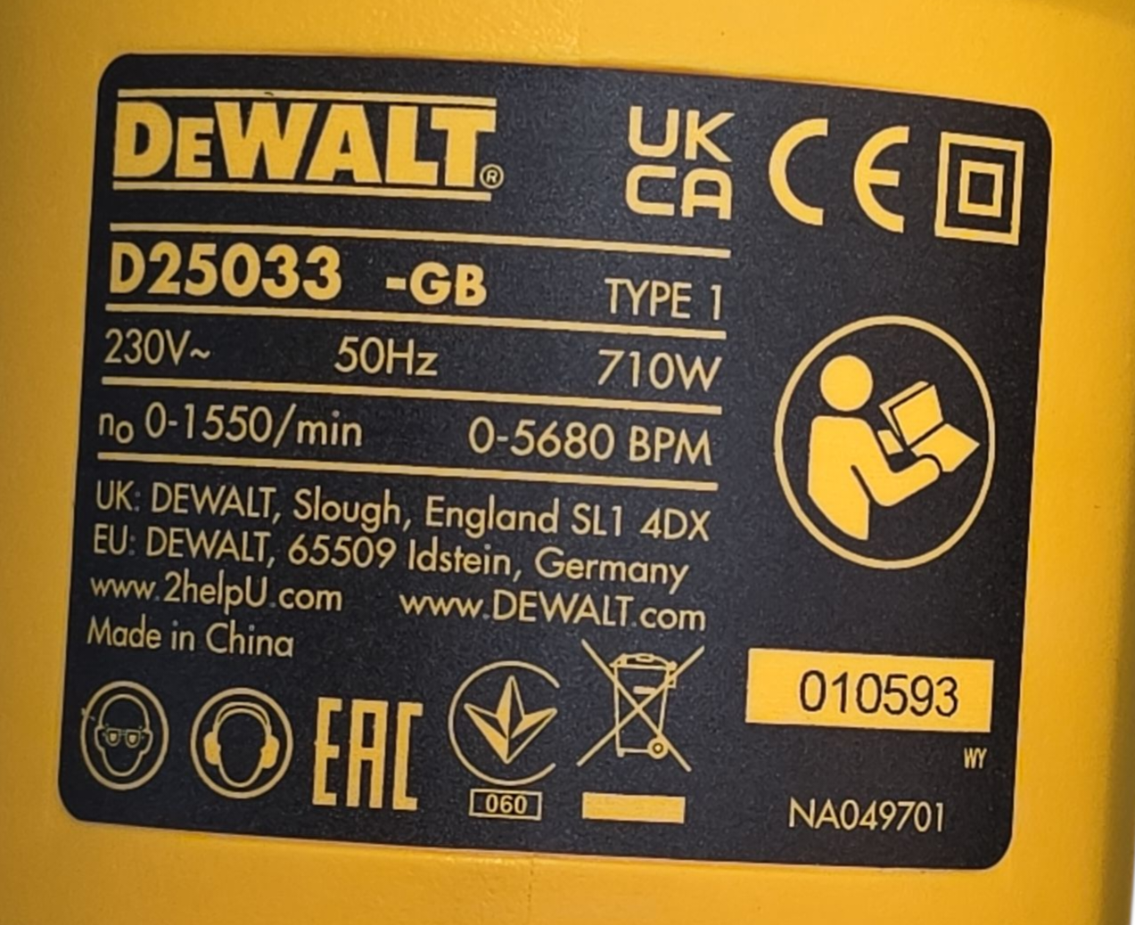 DeWalt D25033 Corded Hammer Drill