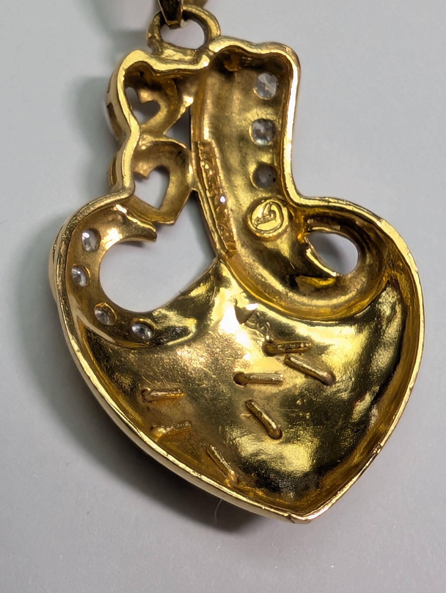 18ct Yellow & White Gold Necklace with (Love) Pendant