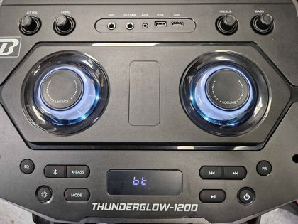 Thunder glow-1200 active speaker 1000w with LED lights & Bluetooth black **COLLECTION ONLY**
