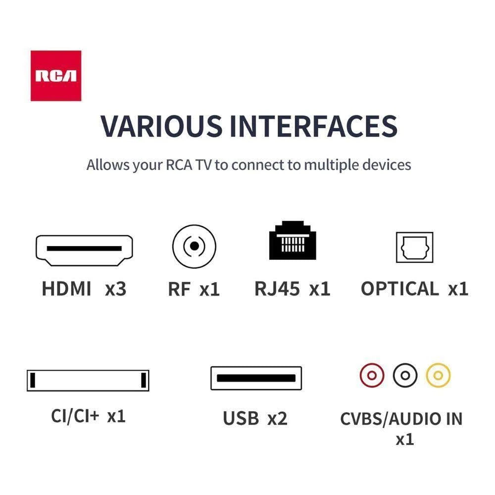 RCA 50" Smart 4K Ultra HD QLED TV with Tizen OS, Freeview Play, Netflix & Prime Rtq50un1