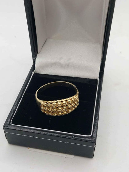 9ct Yellow Gold Mens Keeper Ring - 3.56 Grams - Size W - Not Hallmarked But Tested