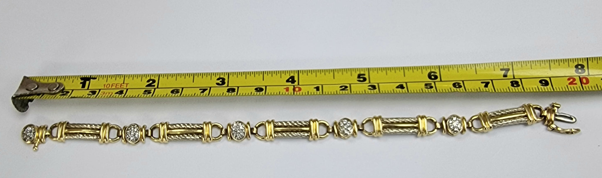 14ct Gold Diamond Bracelet 7.5"