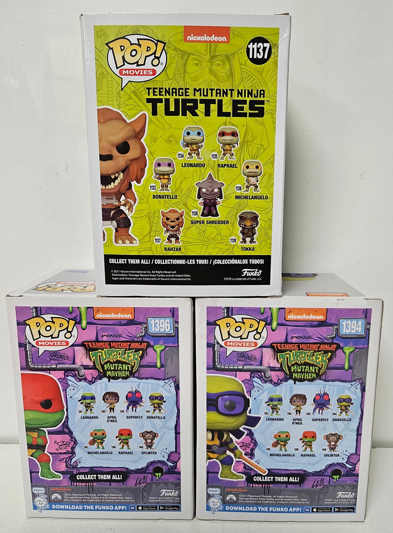 *Collection Only* Funko Pop TMNT 3 Pack - Raphael #1396, Donatello #1394, Rahzar #1137