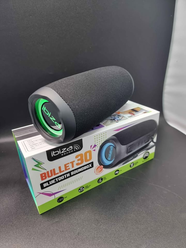 Ibiza Bullet30 LED 30Watt Bluetooth Speaker Soundbox **BRAND NEW**