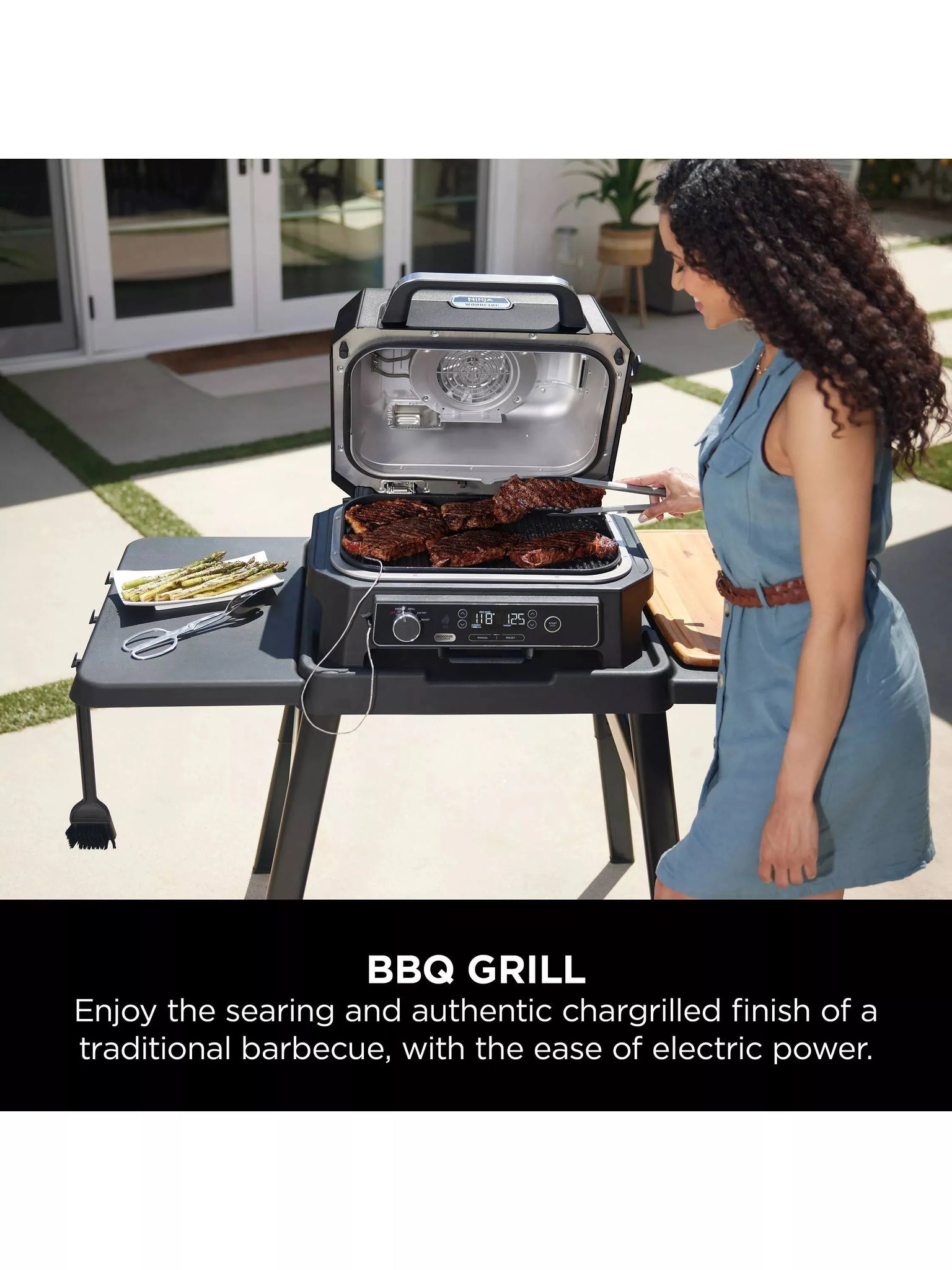Ninja OG850UK Woodfire Pro XL Electric BBQ Grill & Smoker - Black