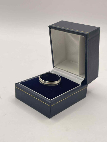 9ct Yellow & White Gold  Flat Shape Wedding Ring
