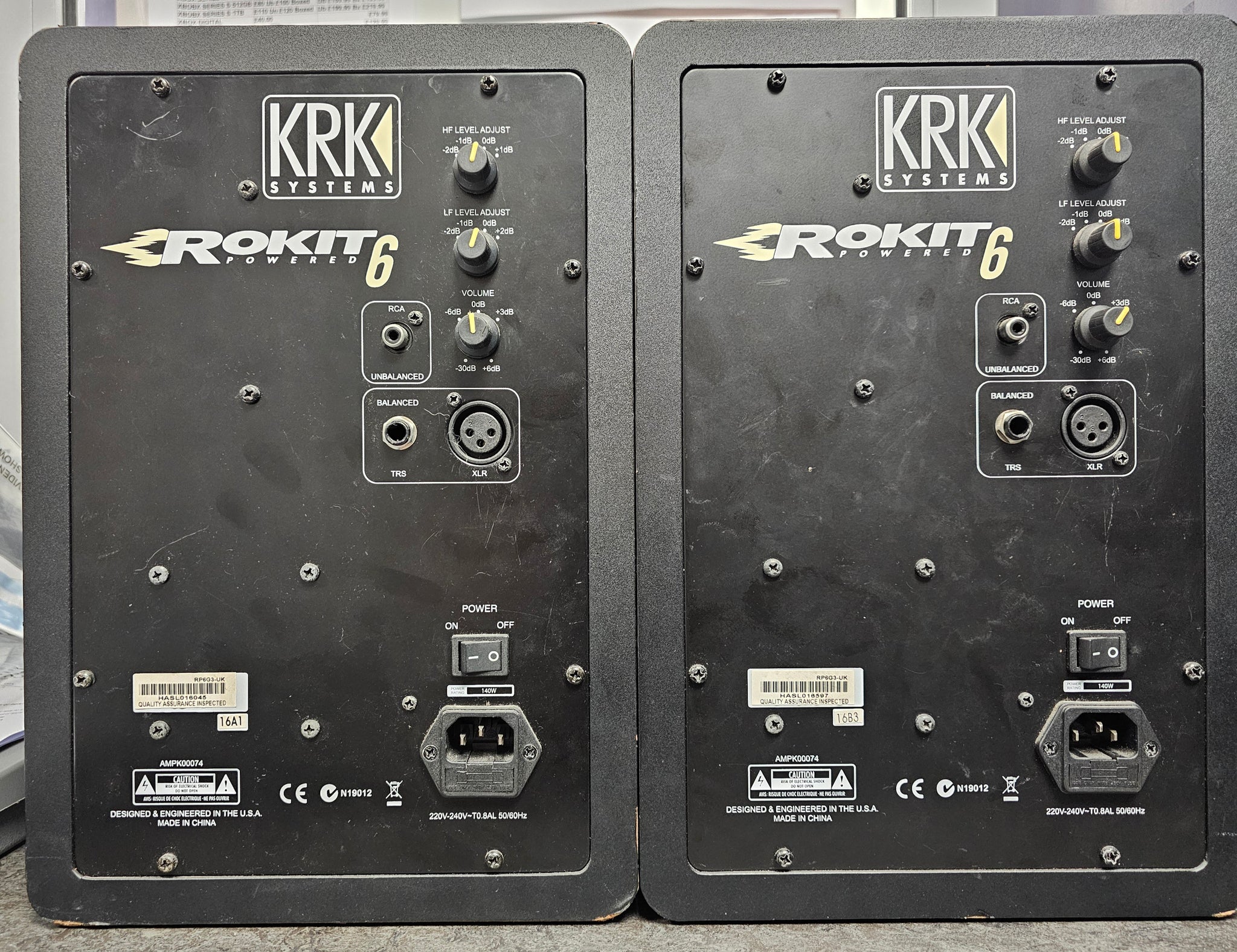 **collection only**Krk Rokit 6 Rp6g2 Powered Monitor Speakers Pair (Model RP6G3-UK)