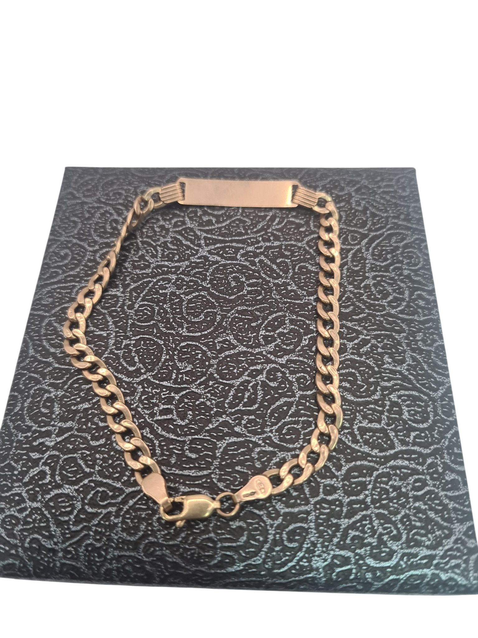 9CT ROSE GOLD CURBE BRACELET ,WEIGHT 4.4G,LENGHT 8"