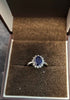 9ct White Gold Blue Cubic Zirconia Halo Ring - Size N - 2.41G
