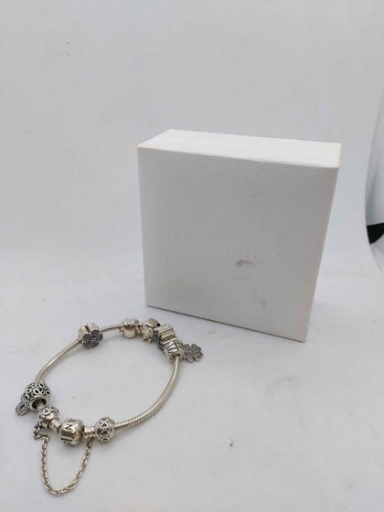 Pandora (ALE 925) Bracelet With 8x Assorted Charms & Extender - Boxed