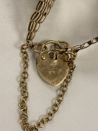 9ct heart gate bracelet