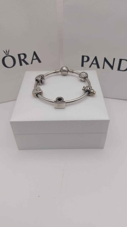 Pandora Bangle plus 5 Charms Boxed 925 25.4g