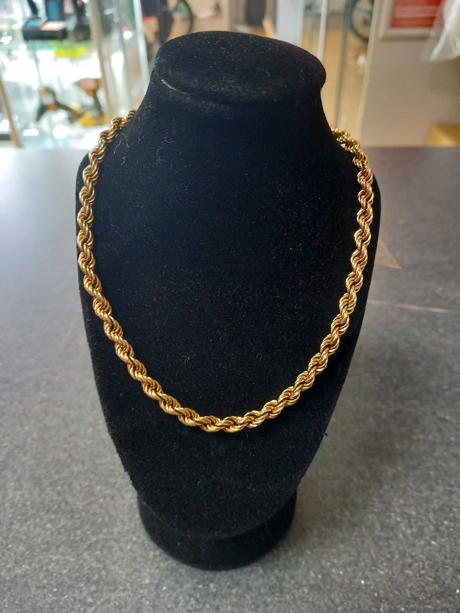 9ct Gold Rope Chain 23" 11.6g