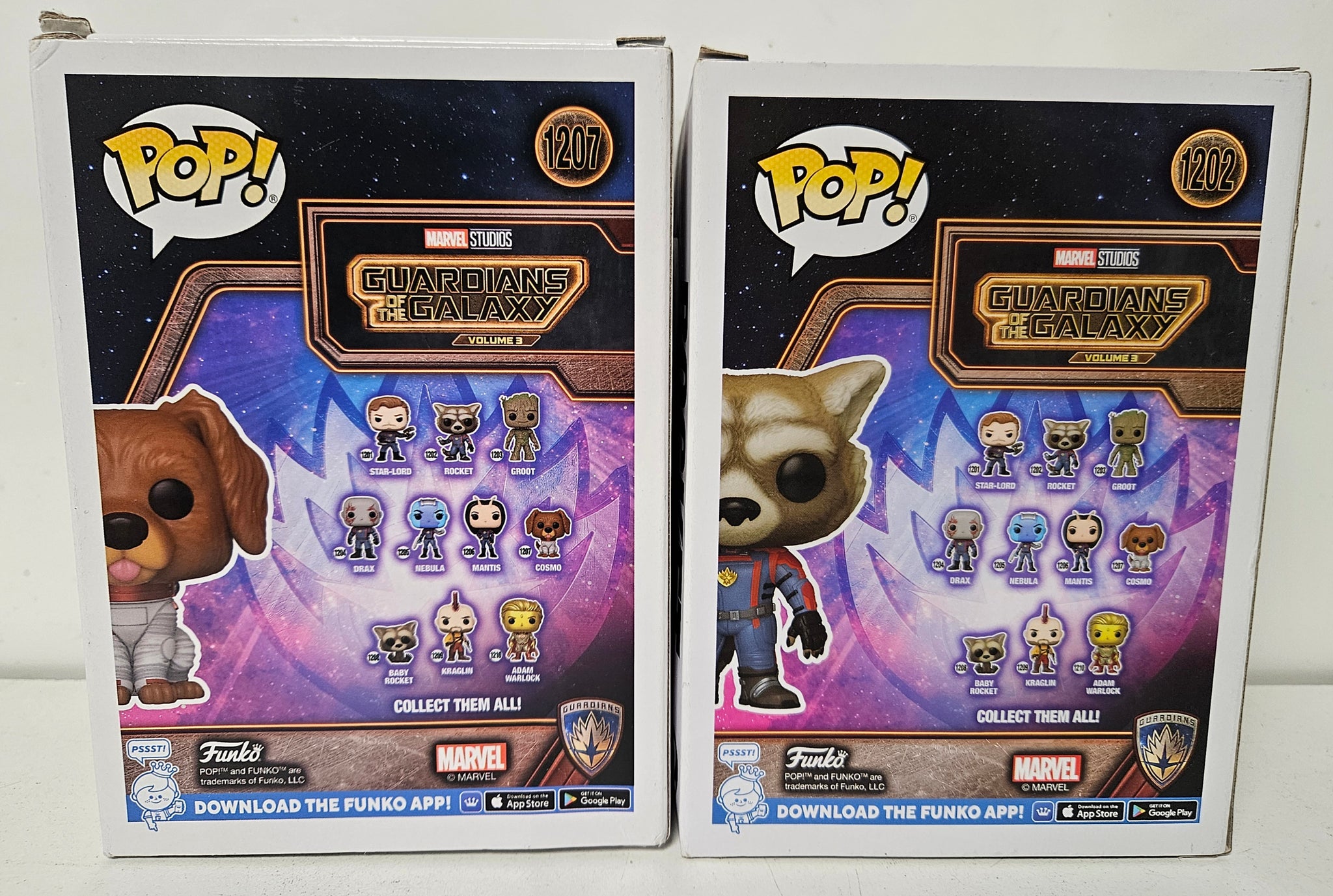 *Collection Only* Funko Pop Guardian Of The Galaxy 2 Pack - Rocket #1202, Cosmo #1207