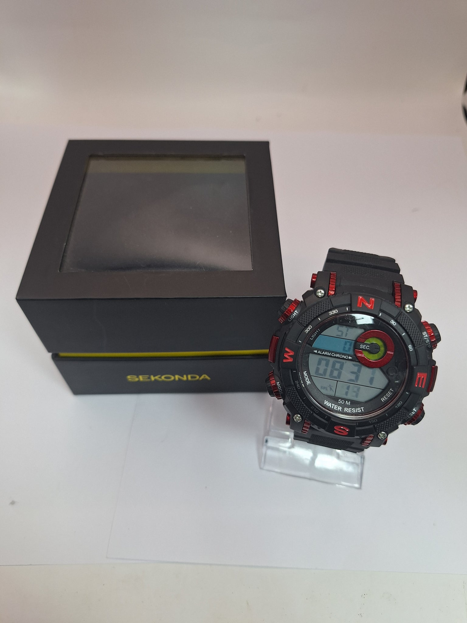 Sekonda Men’s Black and red  Strap Digital Sports Watch in original box